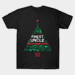 Finest Uncle Gift - Xmas Tree - Christmas T-Shirt